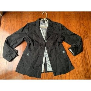 Willi Smith Women's Black Trench Coat Size 14